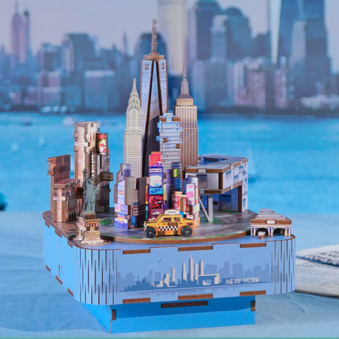 Fifijoy Fashionable New York DIY Wooden Miniature Music Box