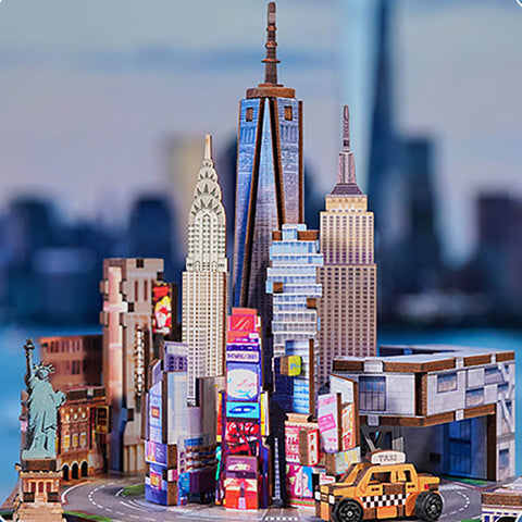 Fifijoy Fashionable New York 3D DIY Wooden Music Box