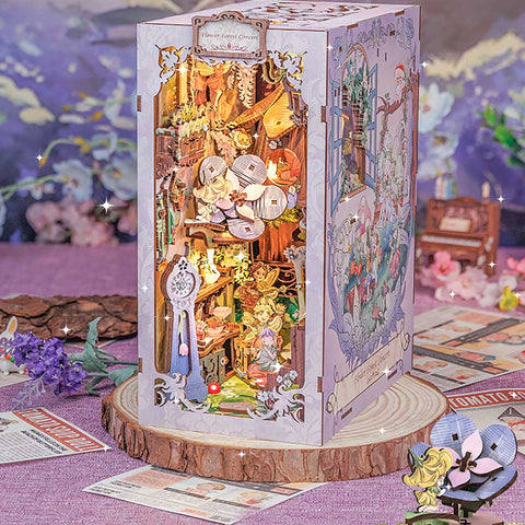 Fifijoy Flower Forest Concert DIY 3D Wooden Book Nook Kit