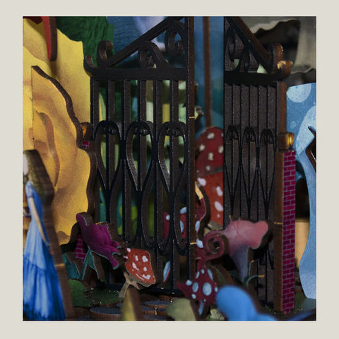 Fifijoy Alice in Wonderland DIY Wooden Book Nook Shelf Insert