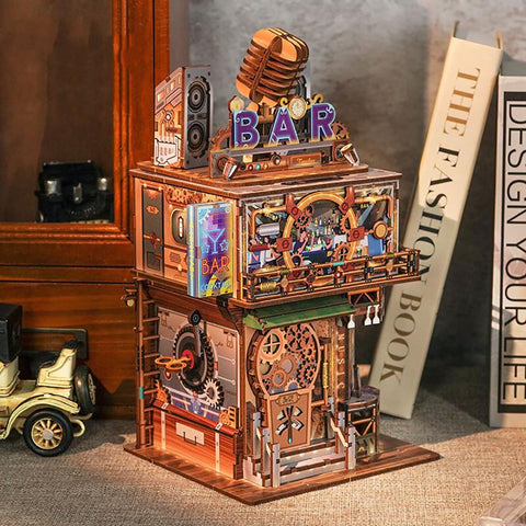 Fifijoy Punk Bar DIY Miniature Dollhouse Kit