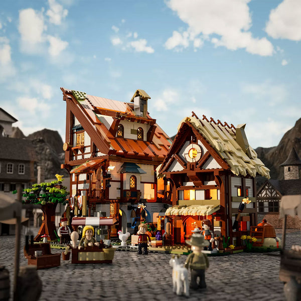 Medieval Market DIY Assembled Building Blocks Kits