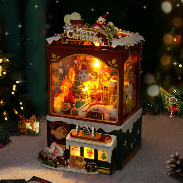 Merry Christmas Claw Machine DIY Wooden Music Box