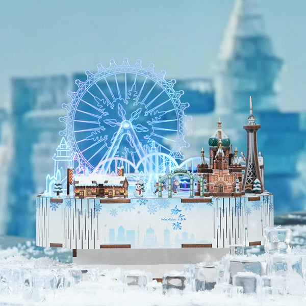 Snow World DIY Miniature House Music Box